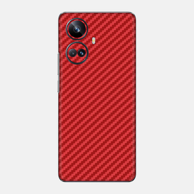 Carbon Fibre red Glass Back