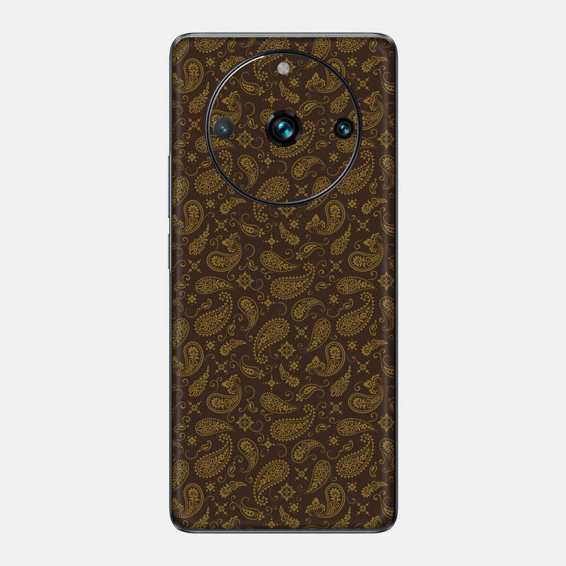 Brown Paisley Glass Back