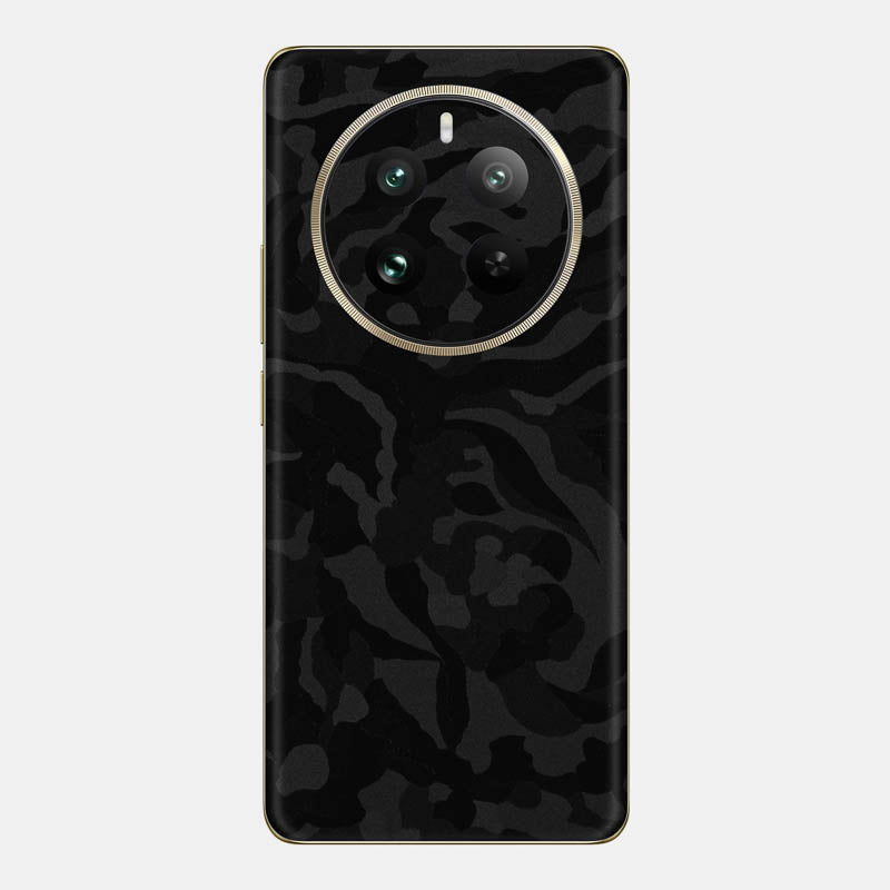 Black Camo Glass Back