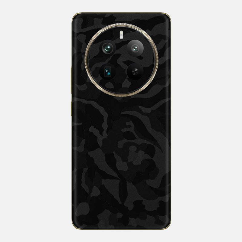 Black Camo Glass Back