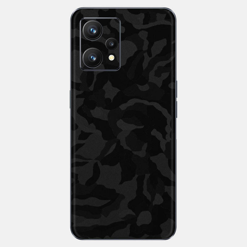 Black Camo Glass Back