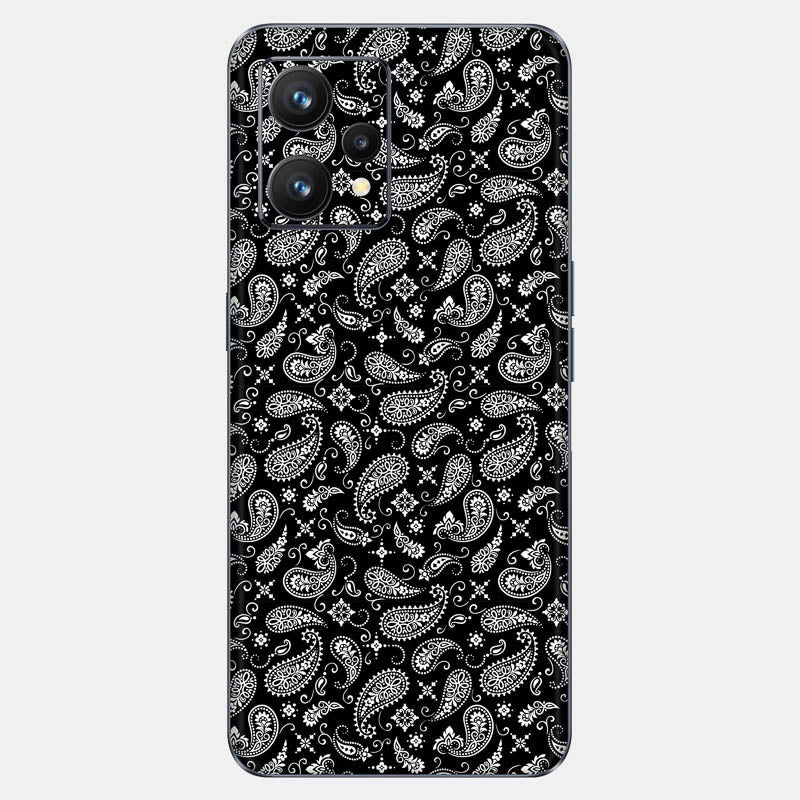 Black Paisley Glass Back