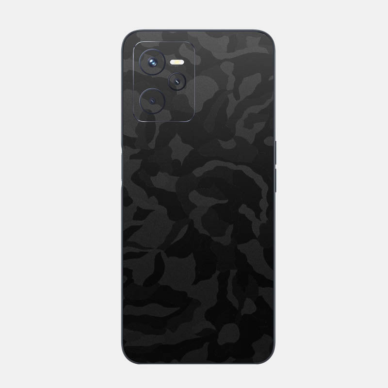Black Camo Glass Back