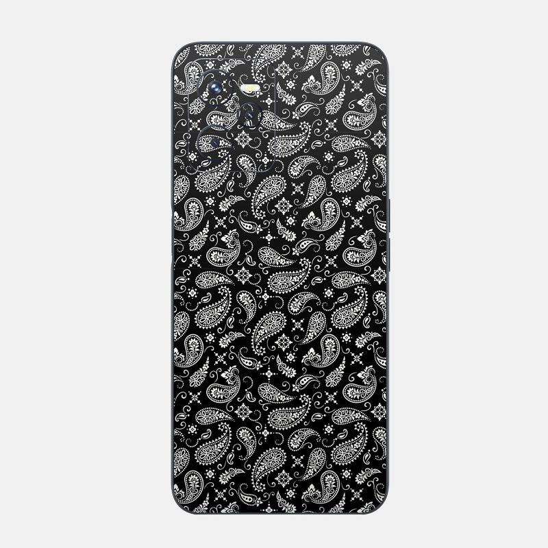 Black Paisley Glass Back