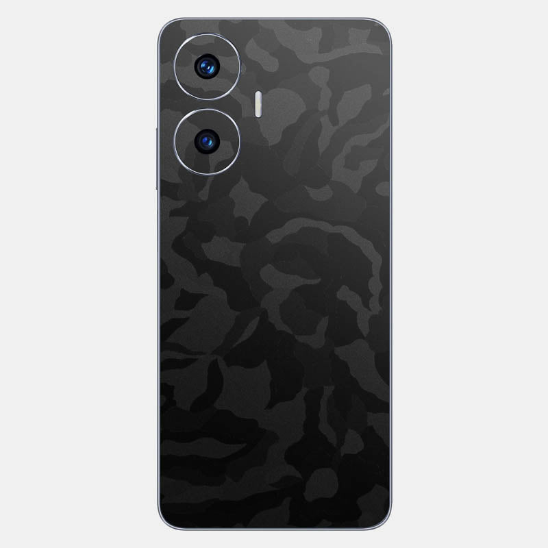 Black Camo Glass Back