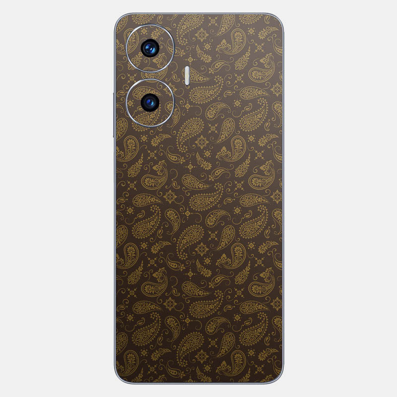 Brown Paisley Glass Back