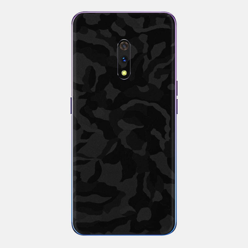 Black Camo Glass Back