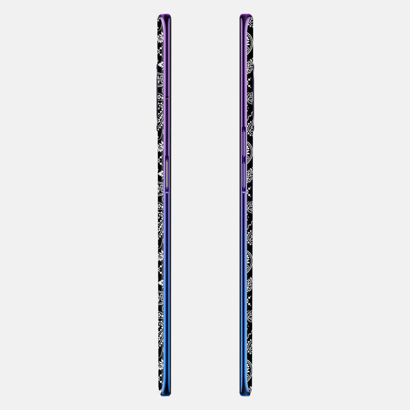 Black Paisley Glass Back