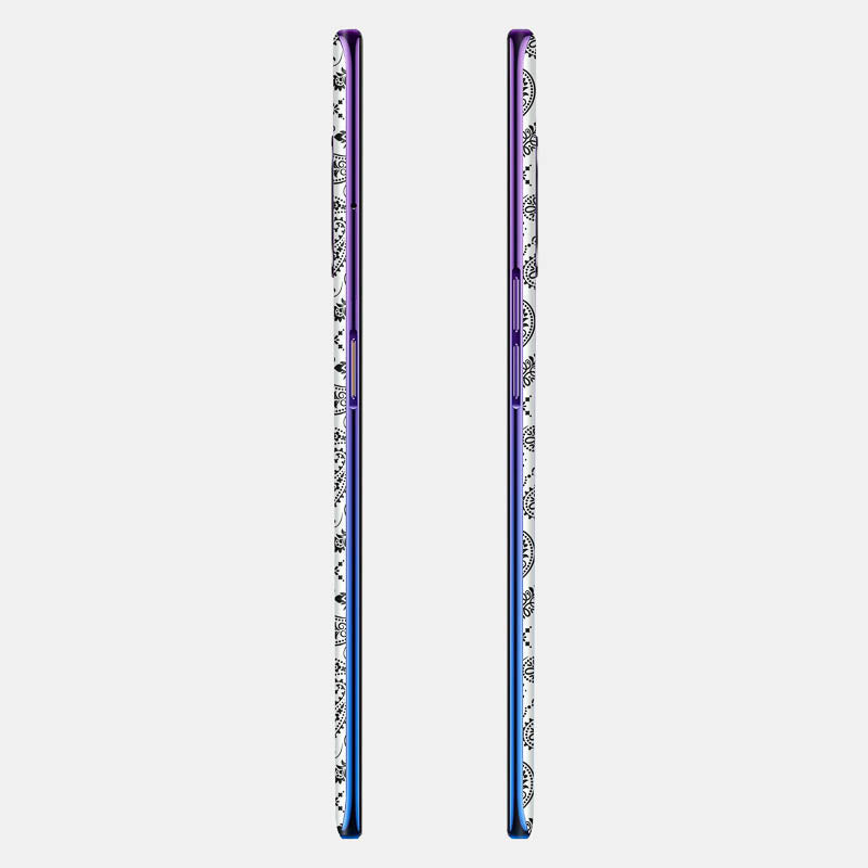 White Paisley Glass Back