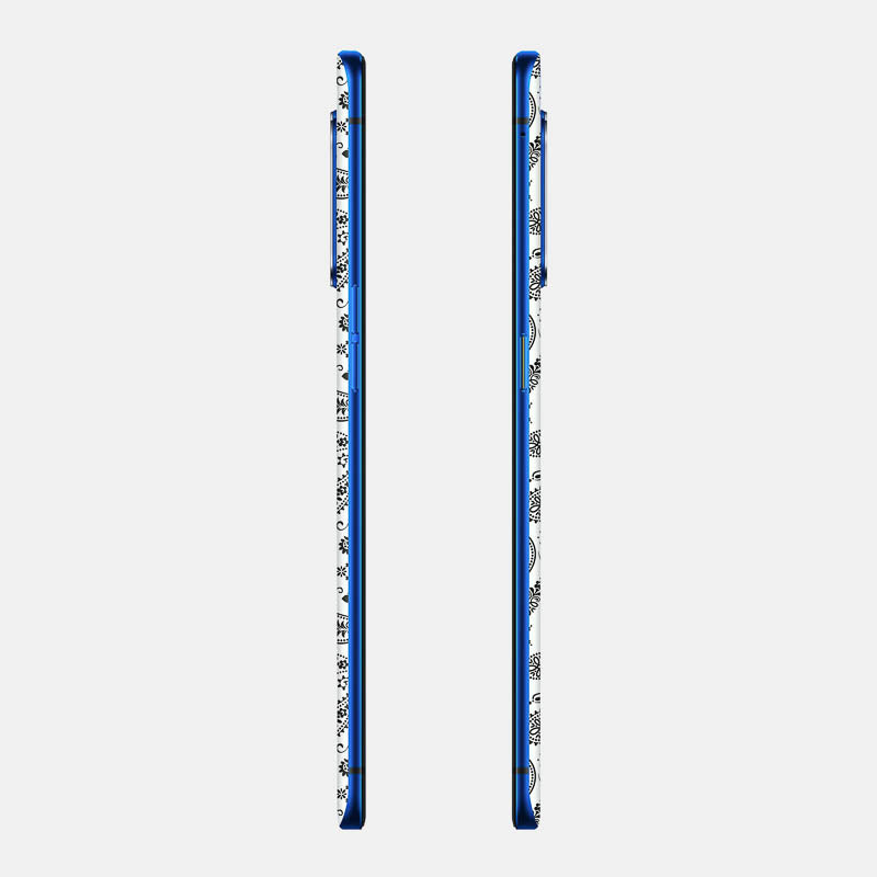 White Paisley Glass Back