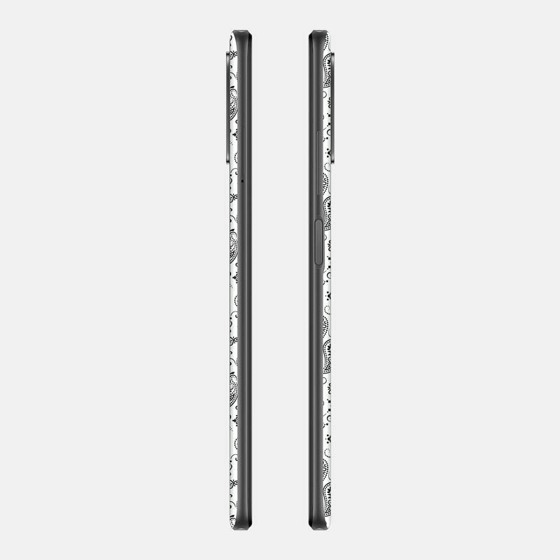 White Paisley Glass Back