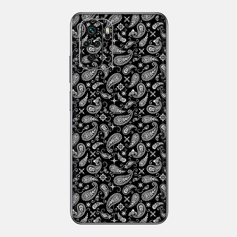 Black Paisley Glass Back