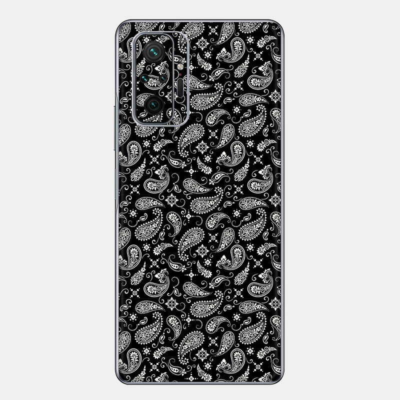 Black Paisley Glass Back