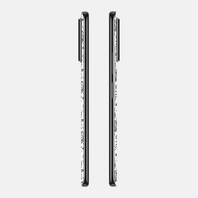 White Paisley Glass Back