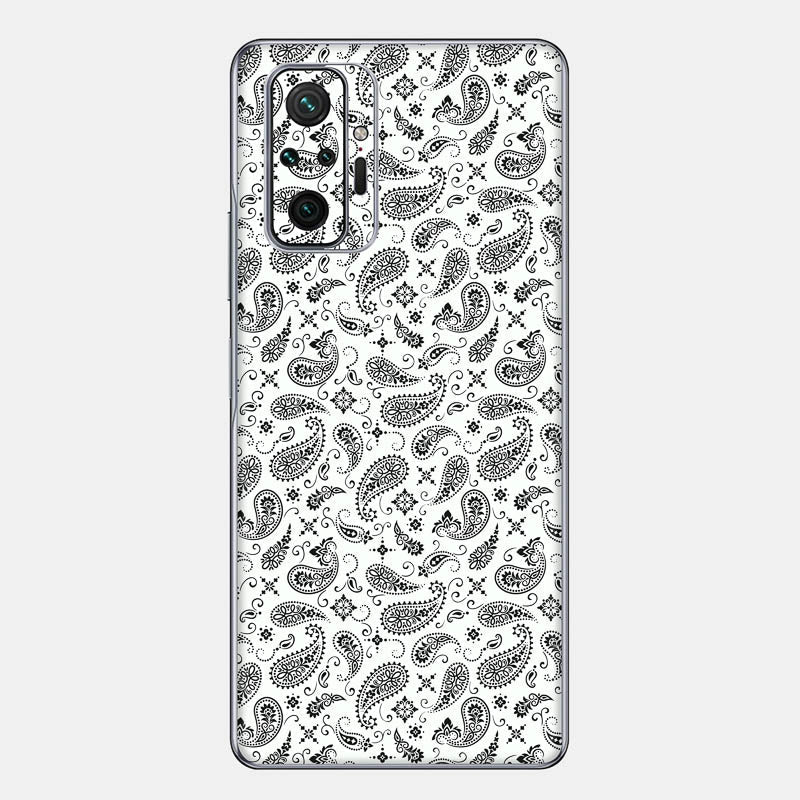 White Paisley Glass Back