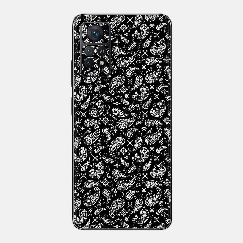 Black Paisley Glass Back
