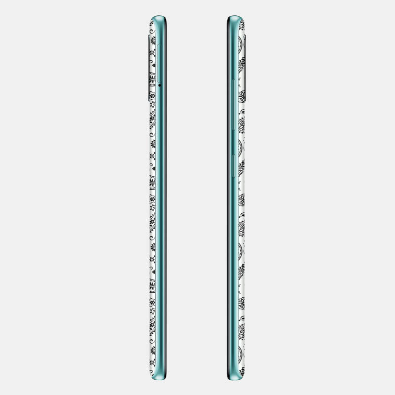 White Paisley Glass Back