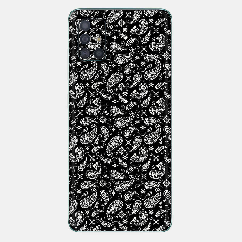 Black Paisley Glass Back