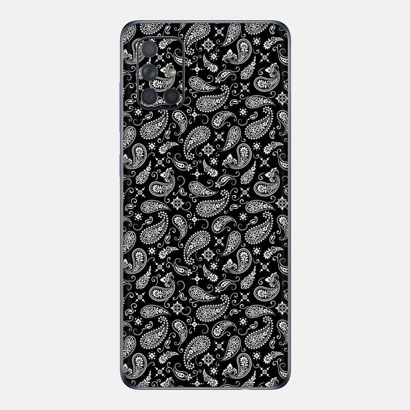 Black Paisley Glass Back