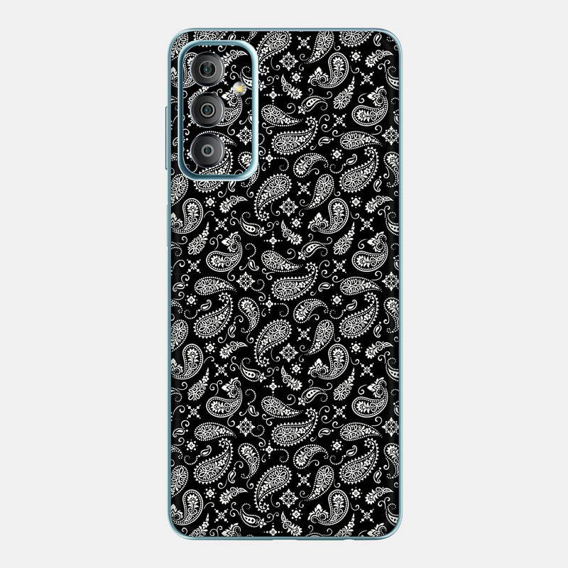 Black Paisley Glass Back