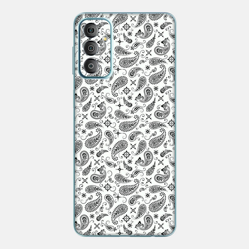 White Paisley Glass Back