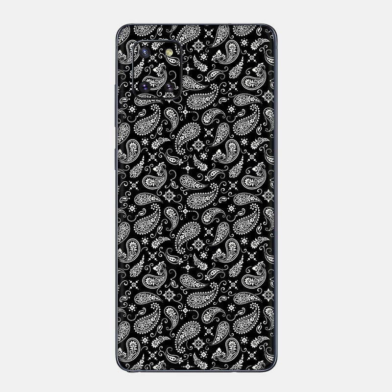 Black Paisley Glass Back