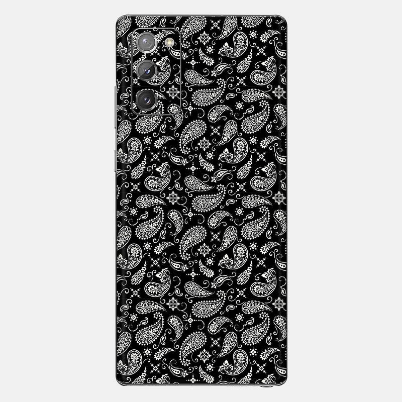 Black Paisley Glass Back