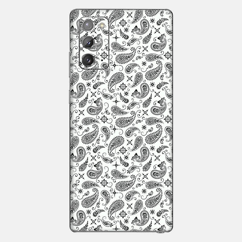 White Paisley Glass Back