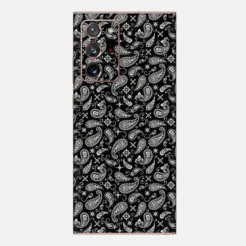 Black Paisley Glass Back