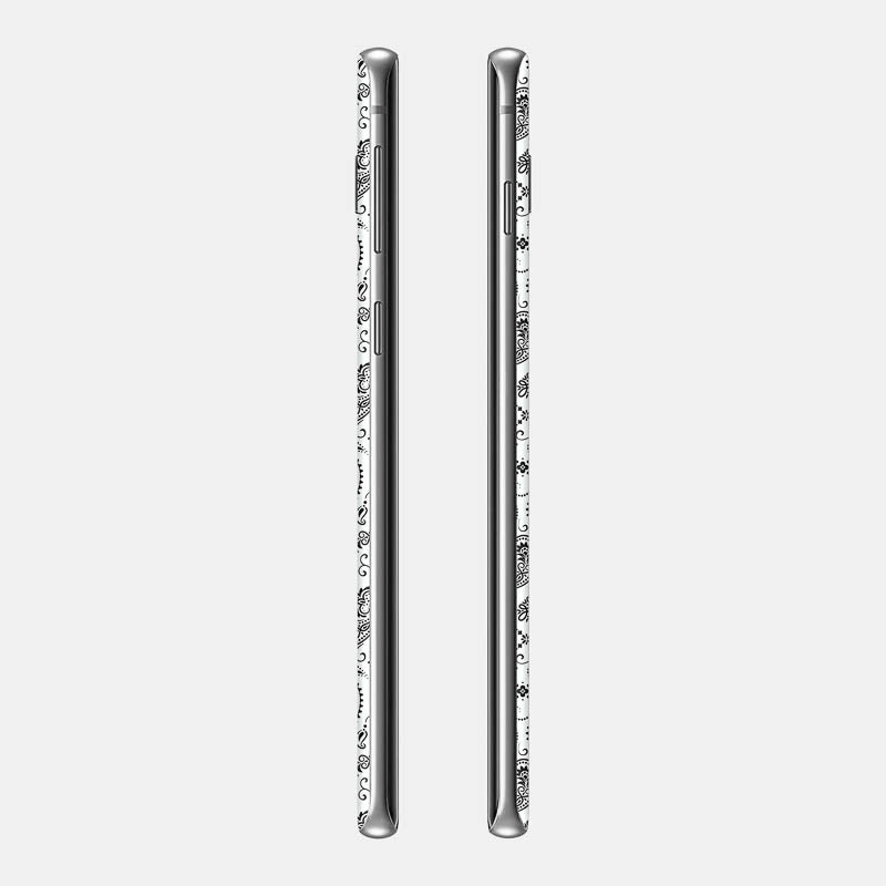 White Paisley Glass Back