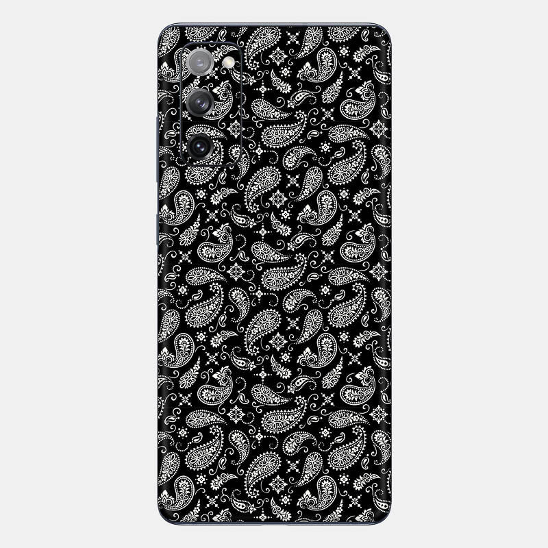 Black Paisley Glass Back