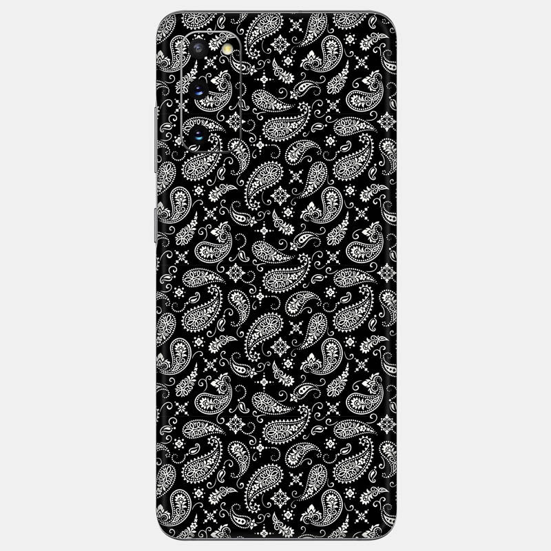 Black Paisley Glass Back