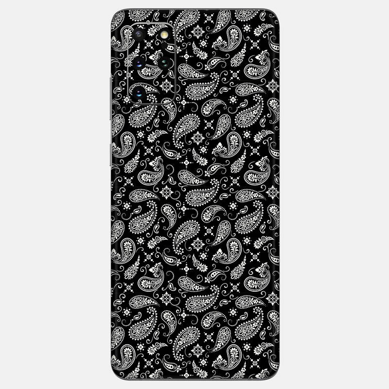 Black Paisley Glass Back
