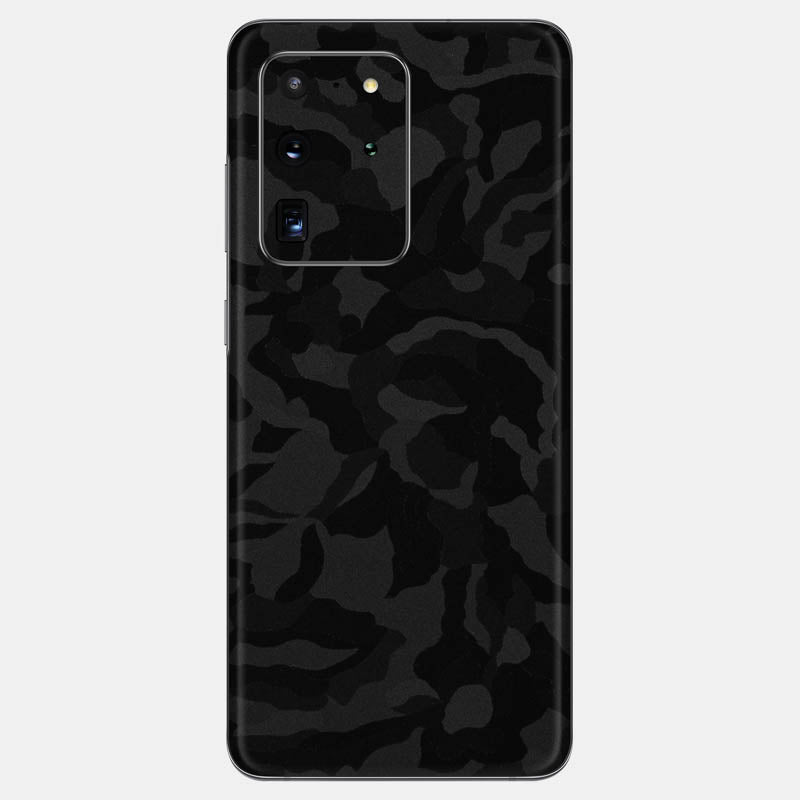 Black Camo Glass Back