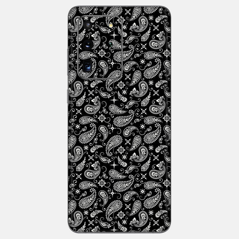 Black Paisley Glass Back
