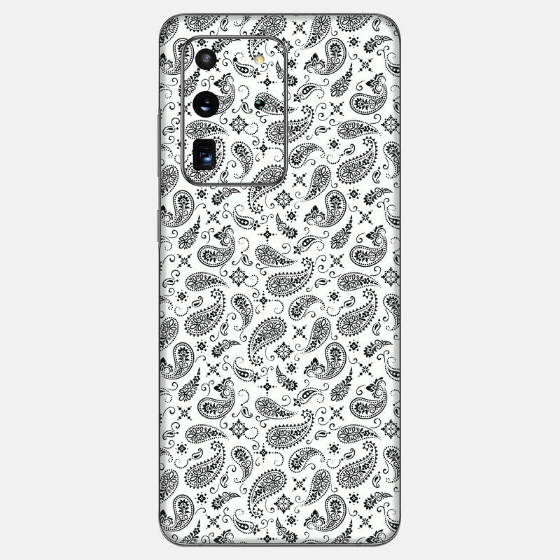 White Paisley Glass Back