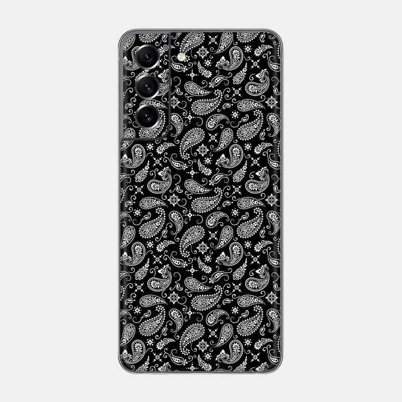 Black Paisley Glass Back