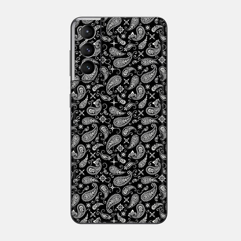 Black Paisley Glass Back
