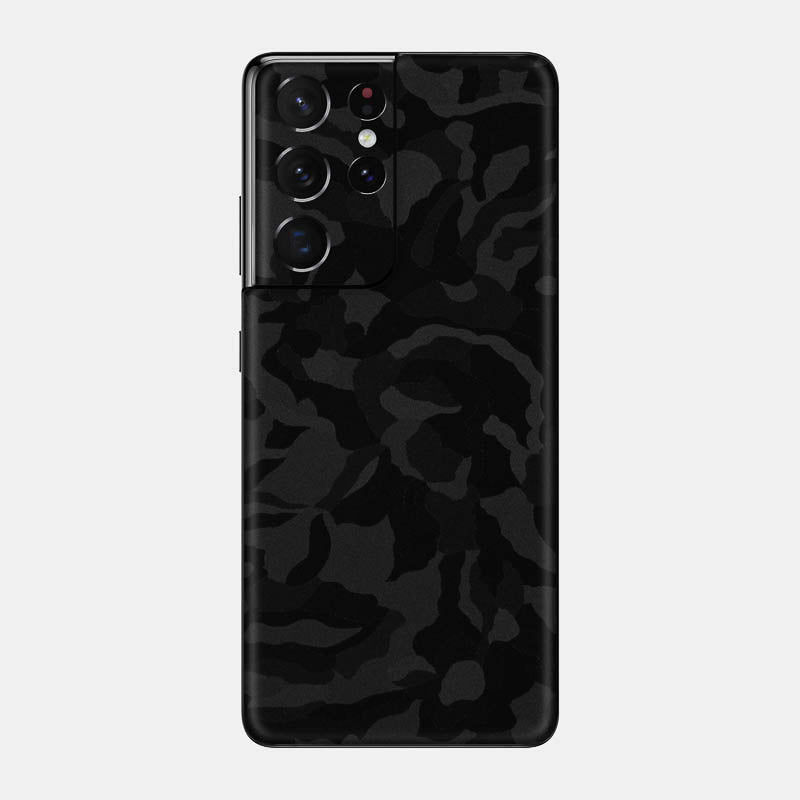 Black Camo Glass Back