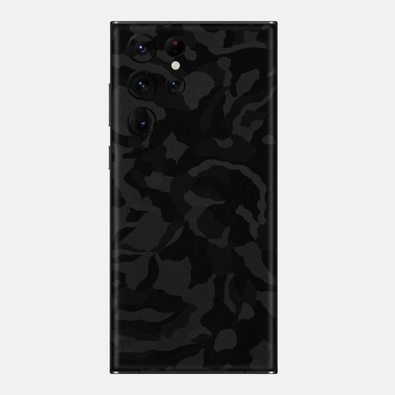 Black Camo Glass Back