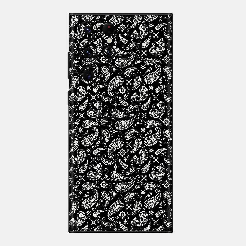 Black Paisley Glass Back