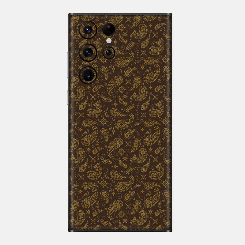 Brown Paisley Glass Back