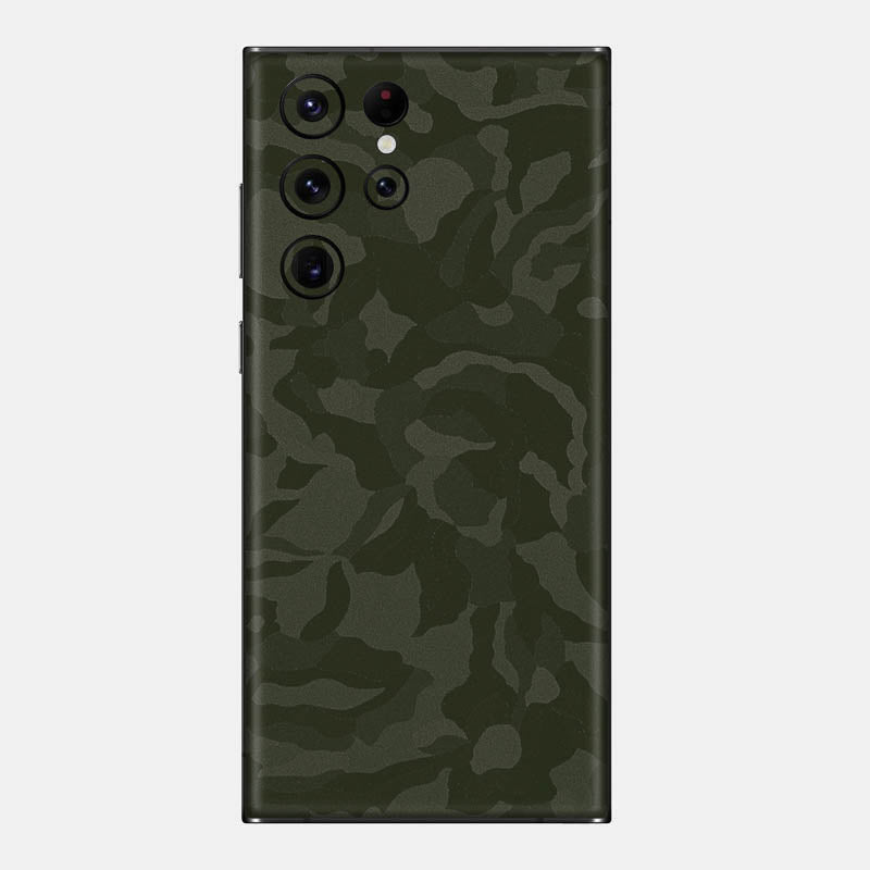 Green Camo Glass Back