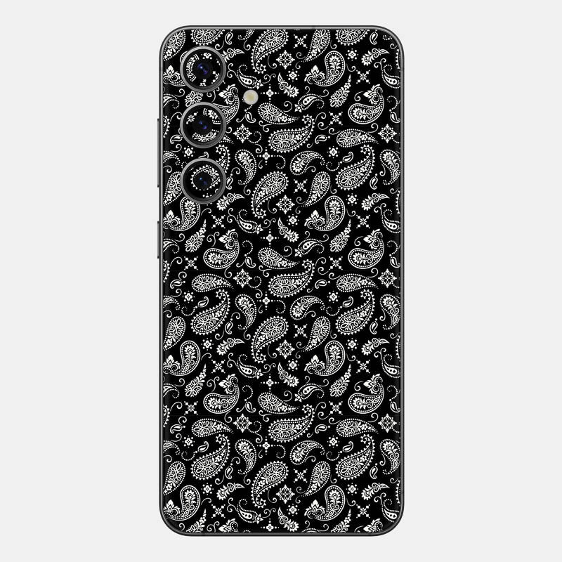 Black Paisley Glass Back