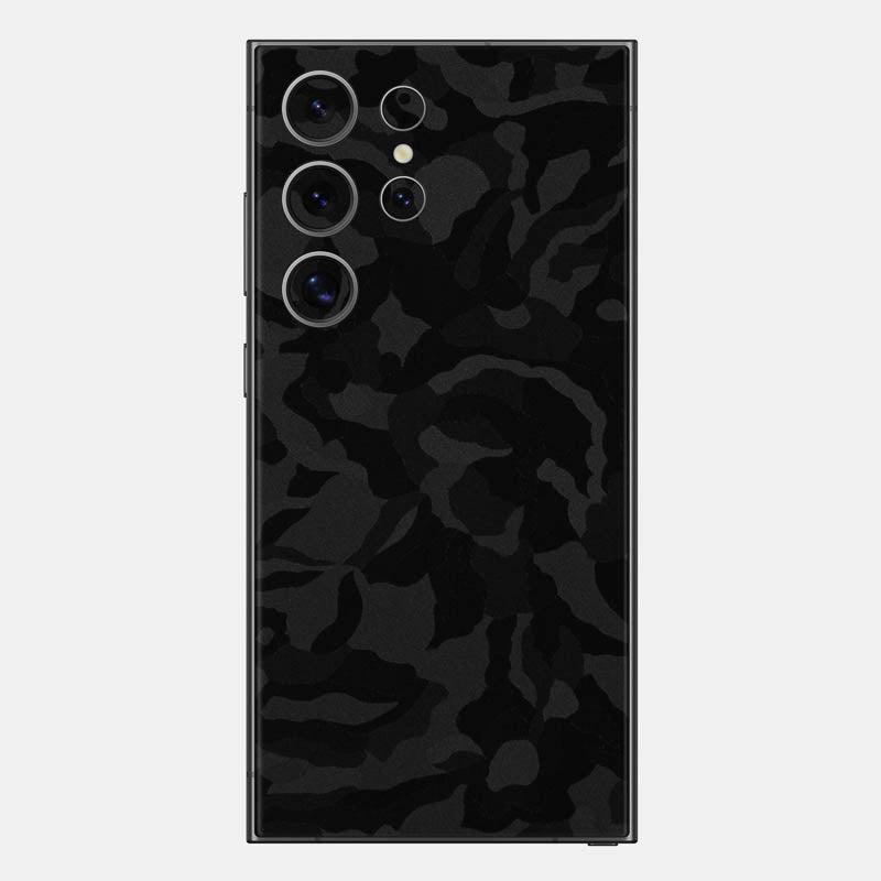 Black Camo Glass Back