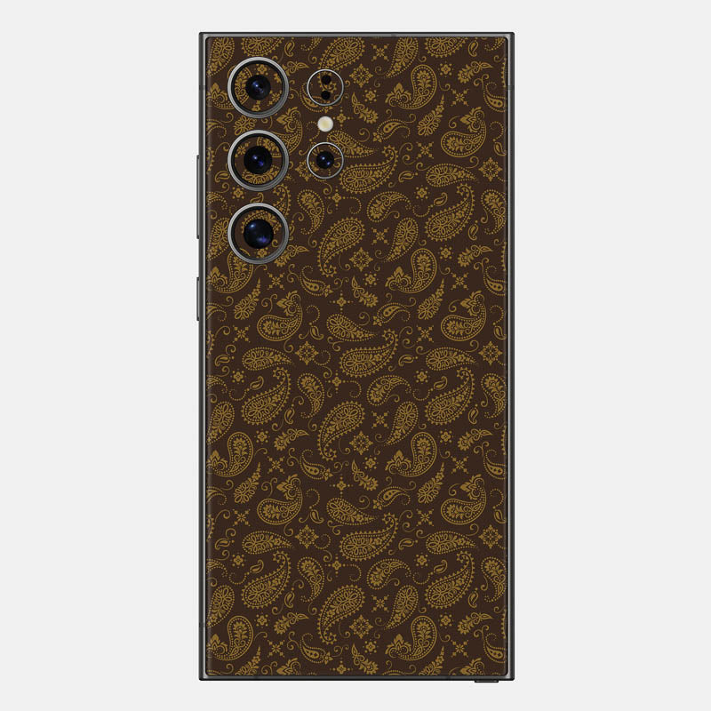 Brown Paisley Glass Back