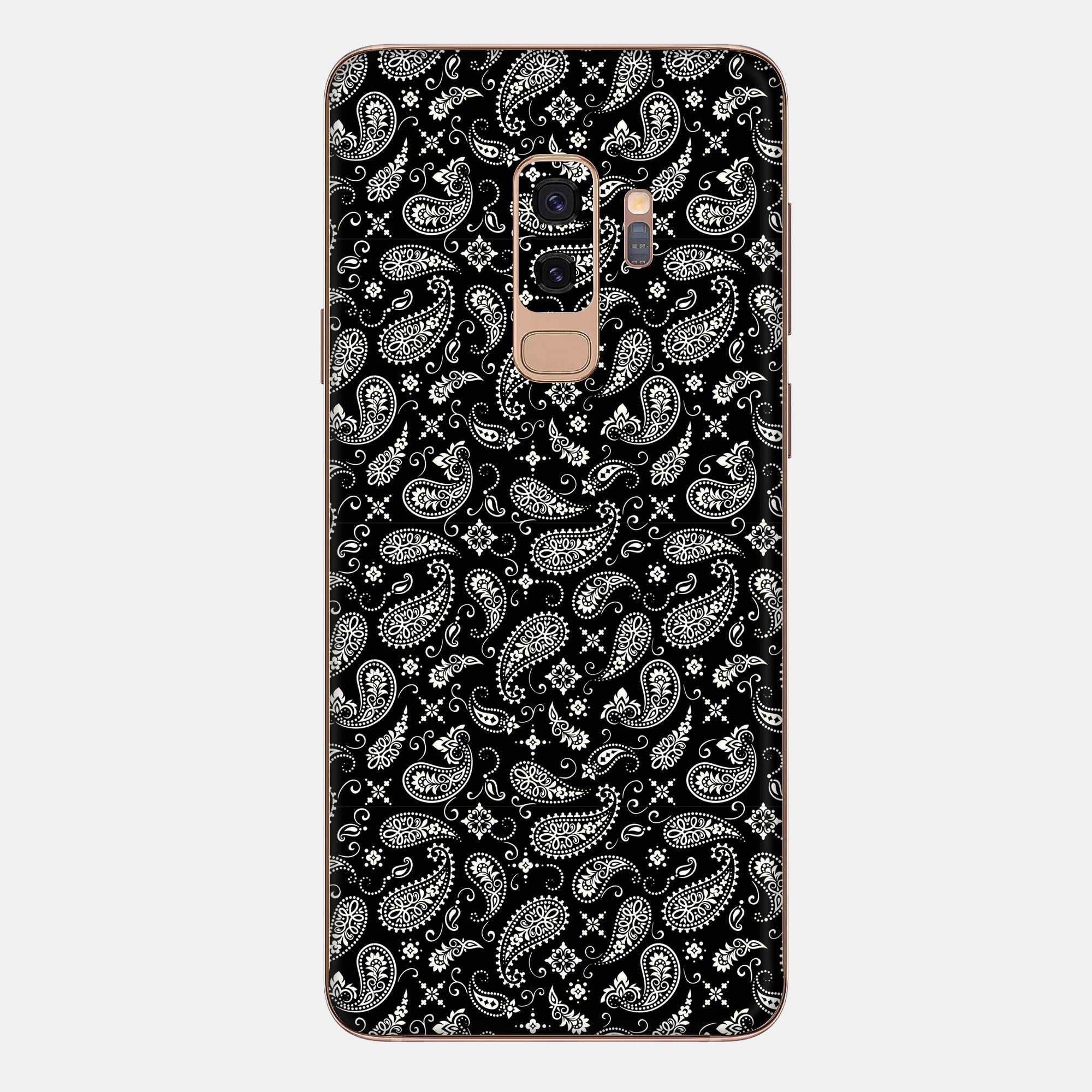 Black Paisley Glass Back