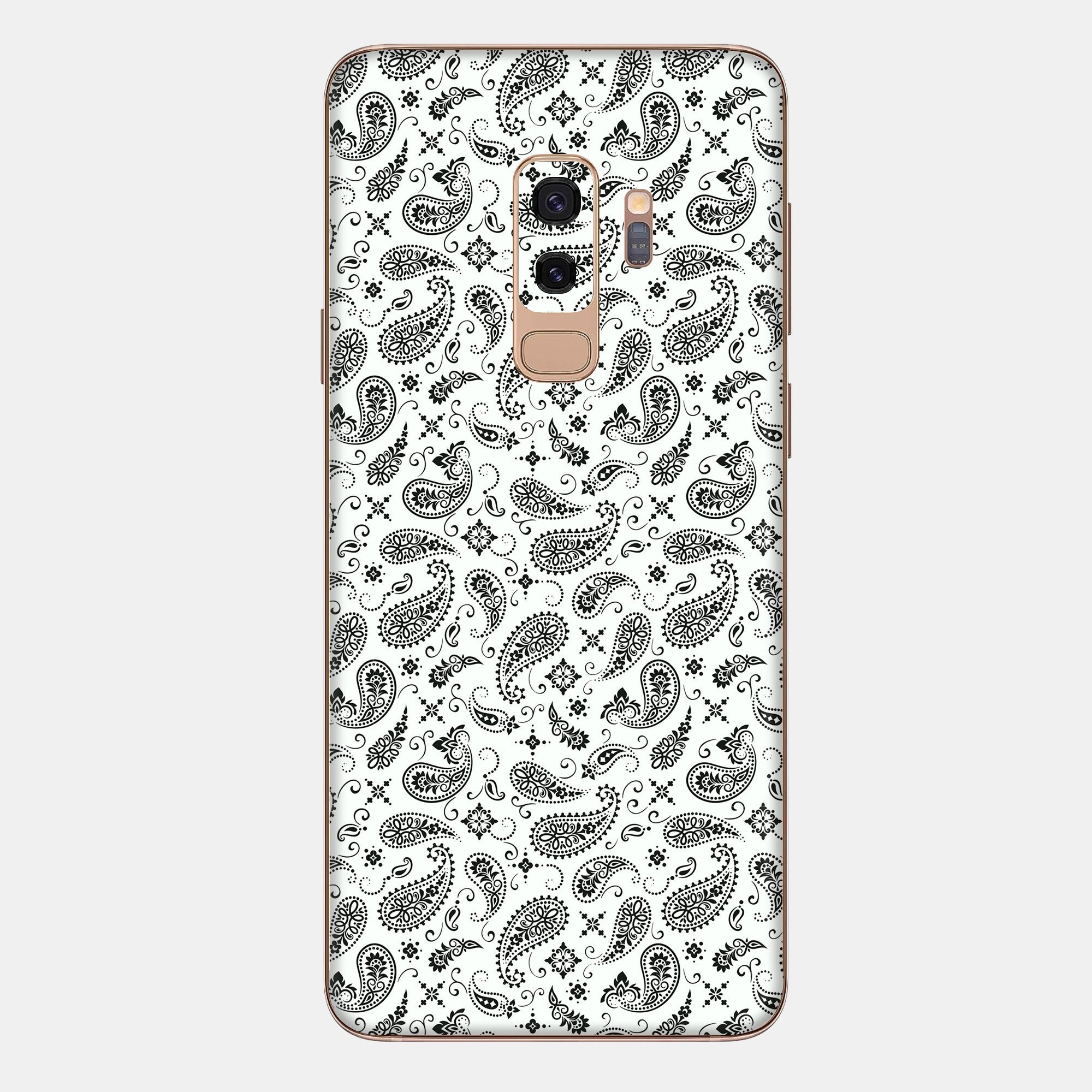 White Paisley Glass Back