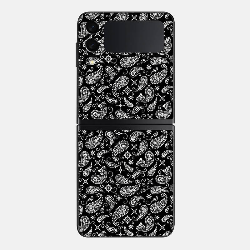 Black Paisley Glass Back