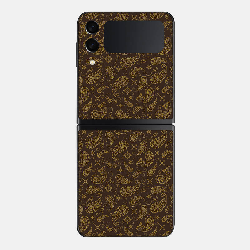 Brown Paisley Glass Back